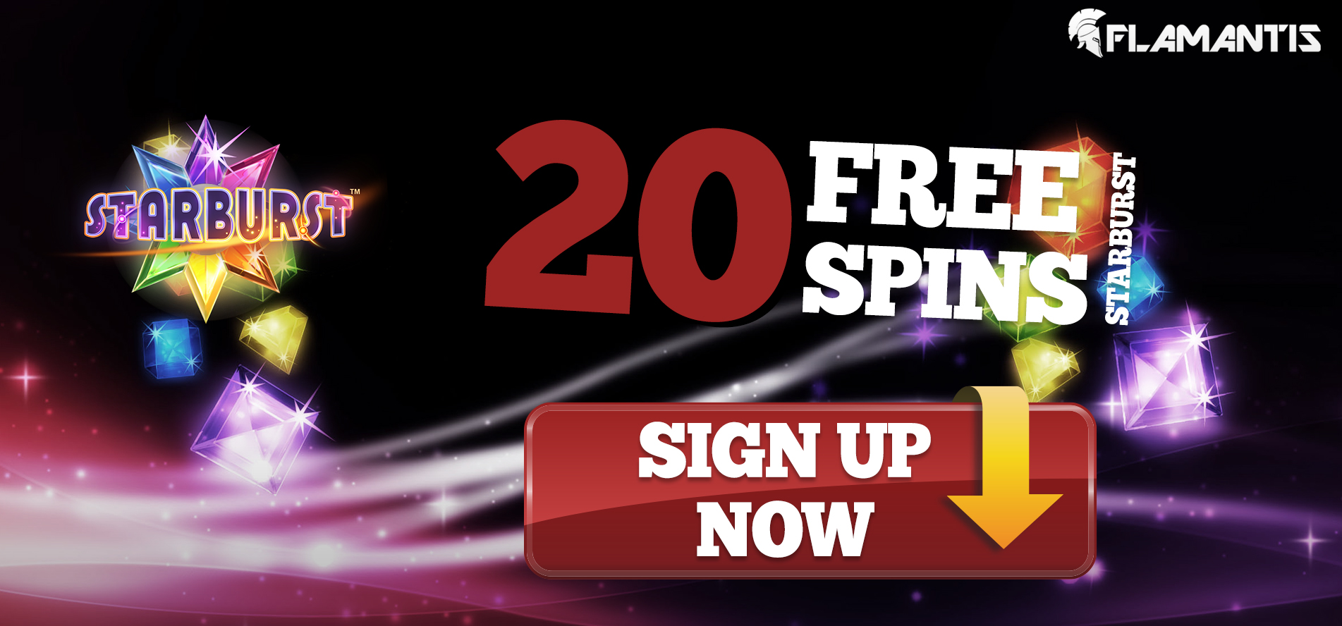 Flamantis Casino 20 free spins in Starburst and 110% free bonus